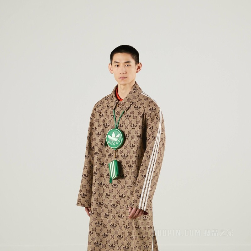 adidas x Gucci联名系列多用途零钱包 绿色皮革