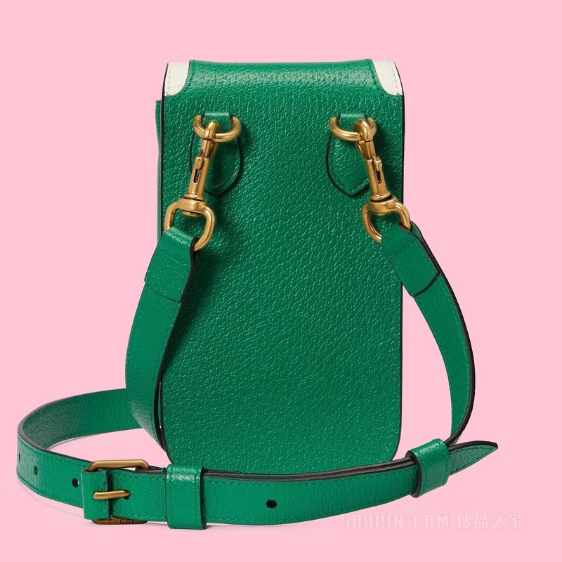 adidas x Gucci联名系列带包带迷你手袋 绿色皮革