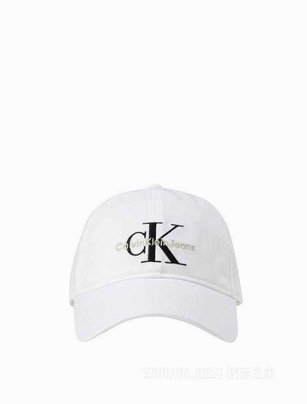Calvin Klein 23春季新款男士简约重叠刺绣纯棉弯檐鸭舌帽棒球帽HX0263