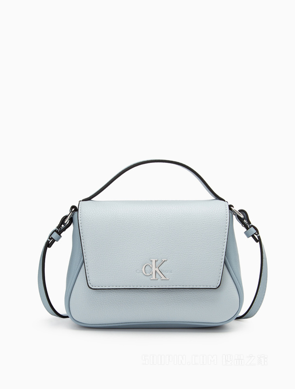 Calvin Klein 23春季新款时尚金属LOGO翻盖手提两用单肩斜挎包礼物DH3351