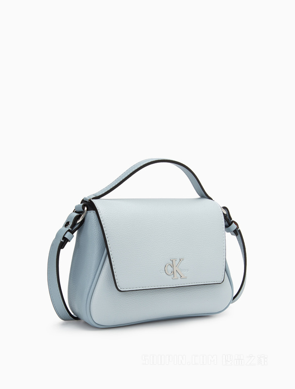 Calvin Klein 23春季新款时尚金属LOGO翻盖手提两用单肩斜挎包礼物DH3351