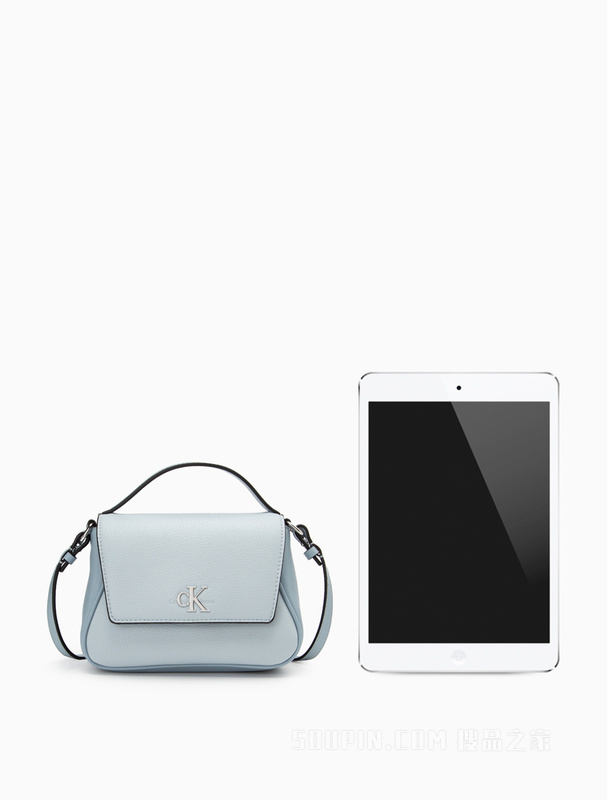 Calvin Klein 23春季新款时尚金属LOGO翻盖手提两用单肩斜挎包礼物DH3351