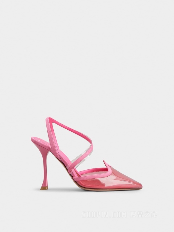 I Love Vivier PVC后袢带高跟鞋 粉色
