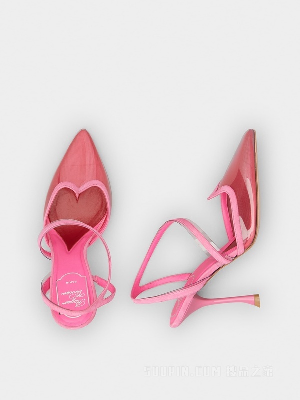 I Love Vivier PVC后袢带高跟鞋 粉色