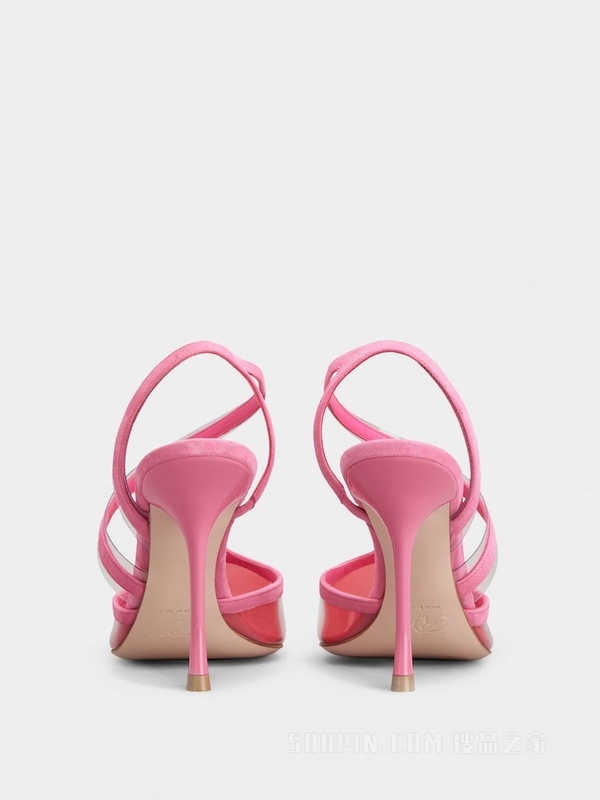 I Love Vivier PVC后袢带高跟鞋 粉色