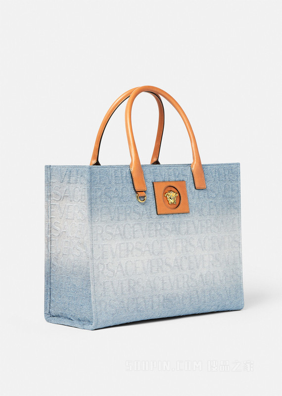 Versace Allover大号丹宁托特包