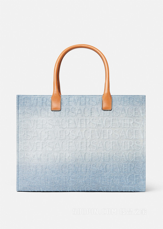 Versace Allover大号丹宁托特包