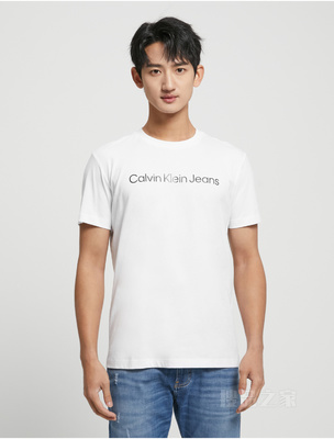 Calvin Klein 23春季新款男士时尚经典印花LOGO纯棉透气短袖T恤J323261