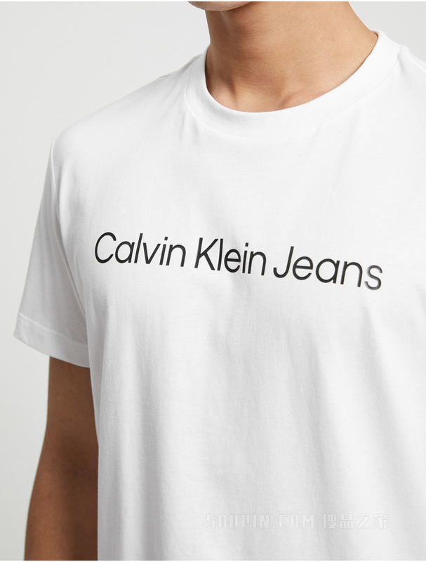Calvin Klein 23春季新款男士时尚经典印花LOGO纯棉透气短袖T恤J323261