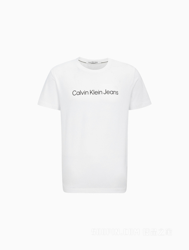 Calvin Klein 23春季新款男士时尚经典印花LOGO纯棉透气短袖T恤J323261