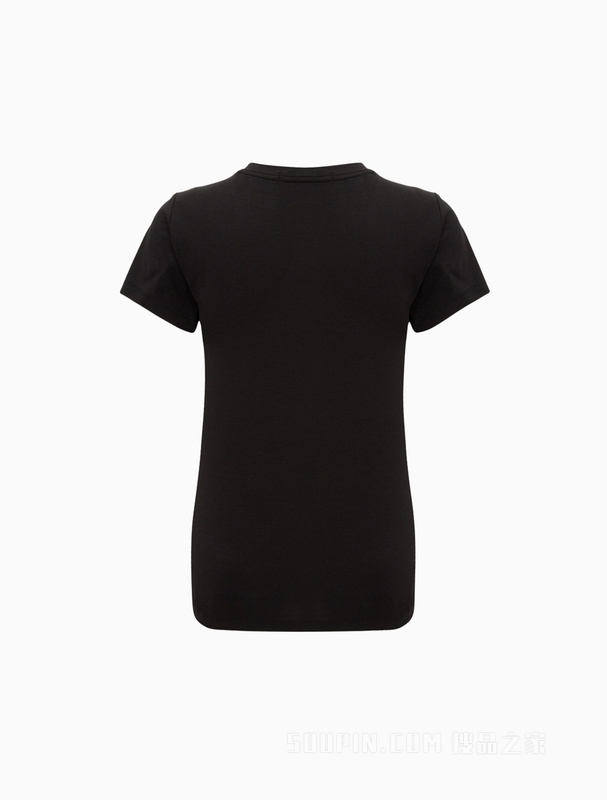 Calvin Klein 23春季新款女士简约层叠LOGO透气圆领修身短袖T恤J221217