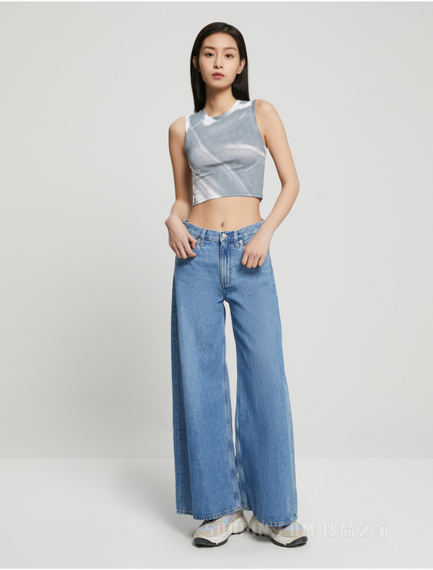 Calvin Klein 23春季新款女士时尚扎染效果简约LOGO针织背心J220728