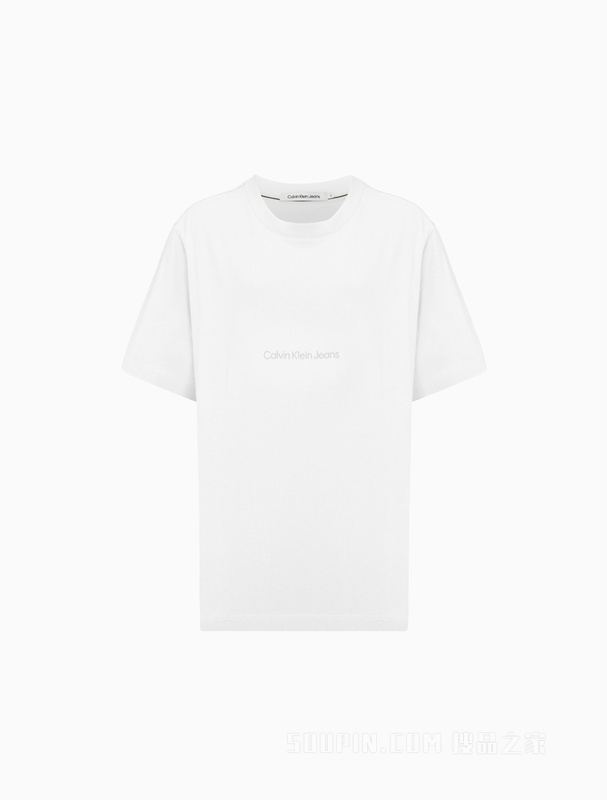 Calvin Klein 23春季新款女士休闲男友风刺绣纯棉圆领短袖T恤J221216