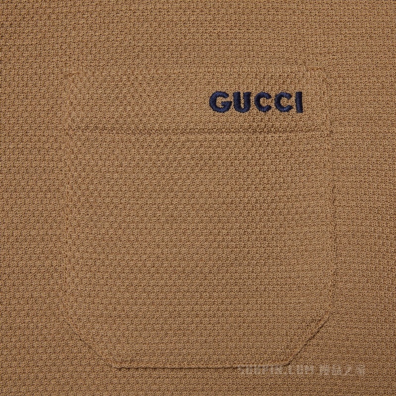 羊毛针织Polo衫 驼色