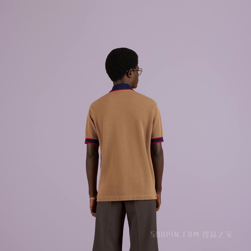 羊毛针织Polo衫 驼色