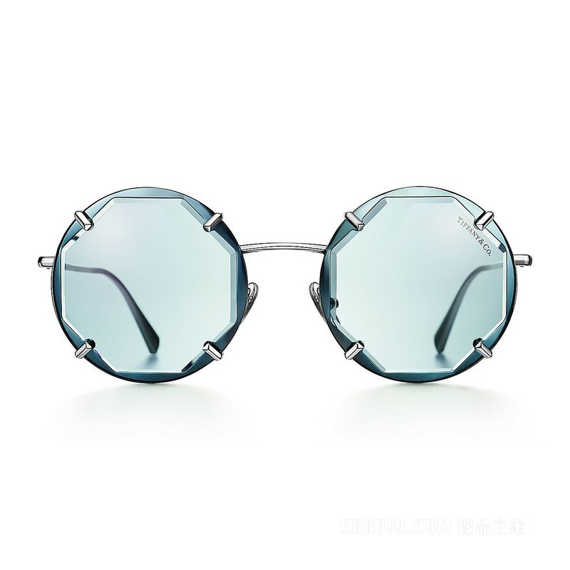 Tiffany 系列 Tiffany Blue® 蒂芙尼蓝色镜片银色金属太阳镜