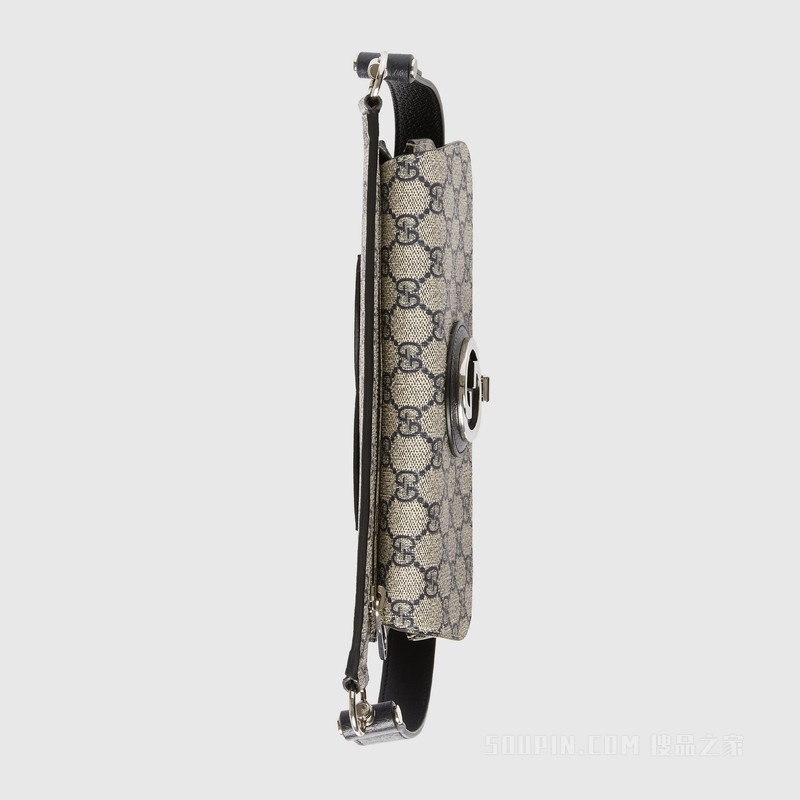 Gucci Blondie系列腰包 米色和蓝色Supreme帆布