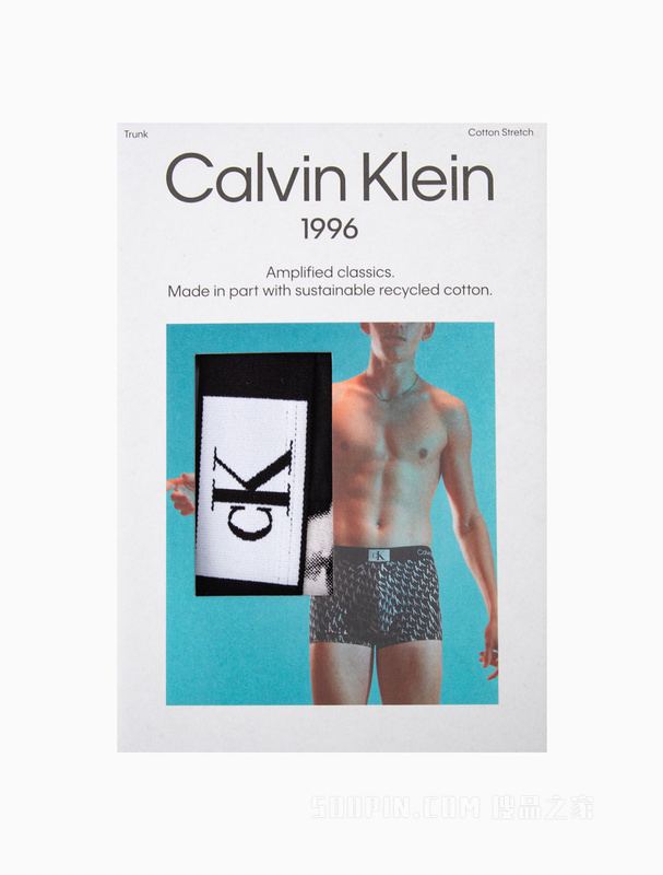 【CK96】Calvin Klein 23春季男经典循环LOGO棉质透气贴身平角内裤NB3403