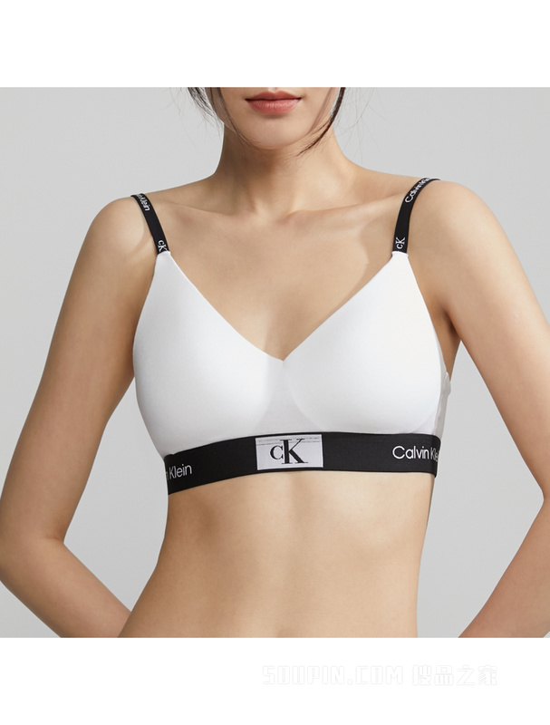 【CK96】Calvin Klein 23春季女士LOGO肩带舒适薄垫无钢圈软杯文胸QF7218