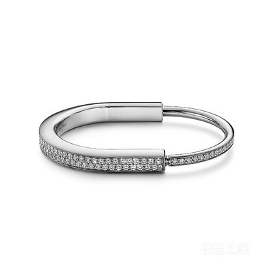 Tiffany Lock 系列 18K 白金全铺镶钻石手镯