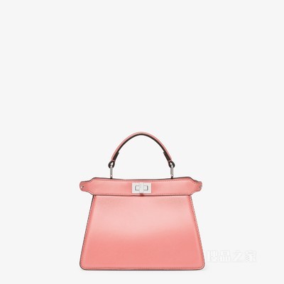 Peekaboo ISeeU Petite 粉红色带夹层纳帕皮革手袋