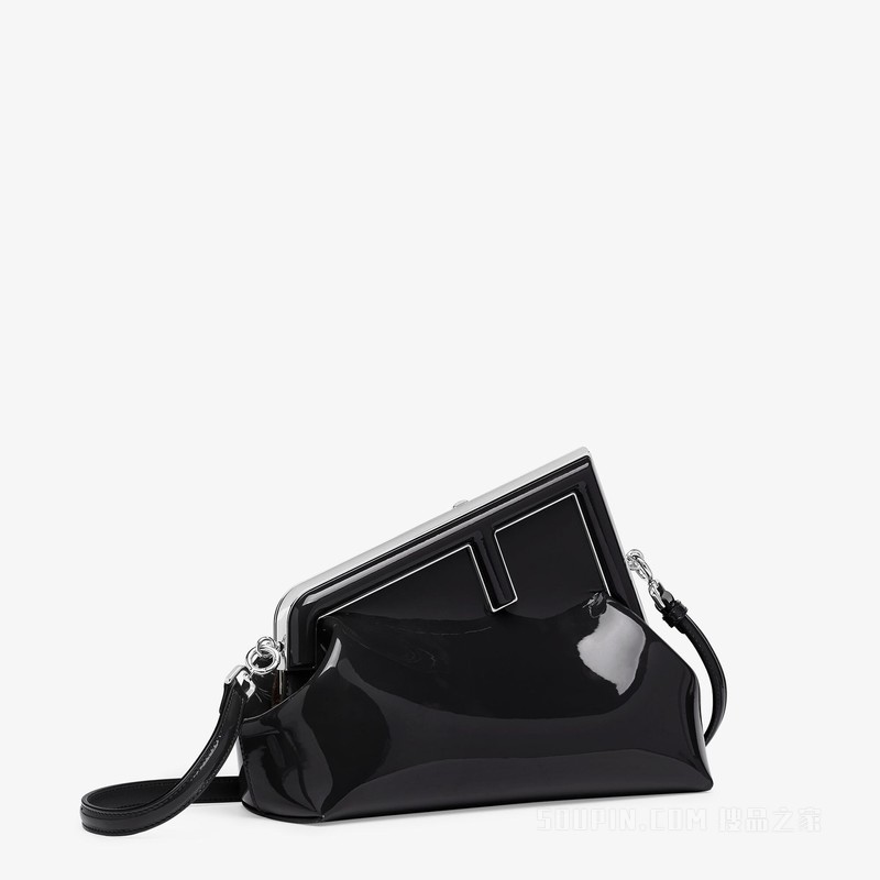 Fendi First Midi手袋 黑色漆皮手袋