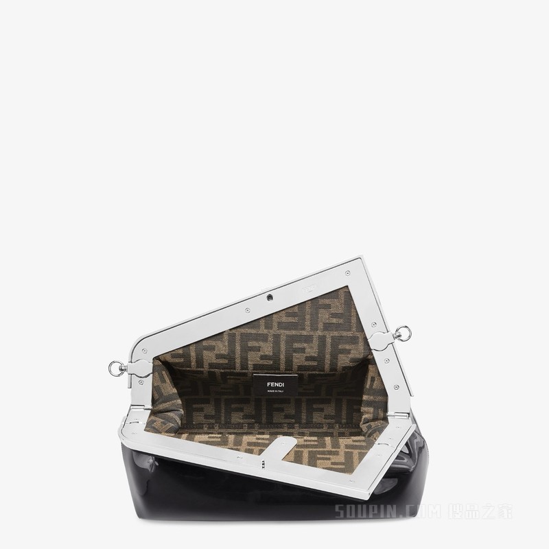 Fendi First Midi手袋 黑色漆皮手袋