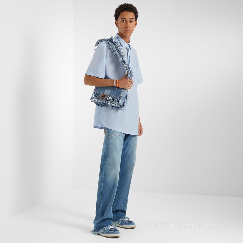 长裤 蓝色牛仔裤