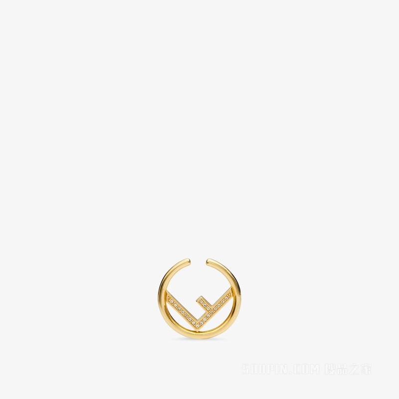 F is Fendi全耳式耳环 金色全耳式耳环