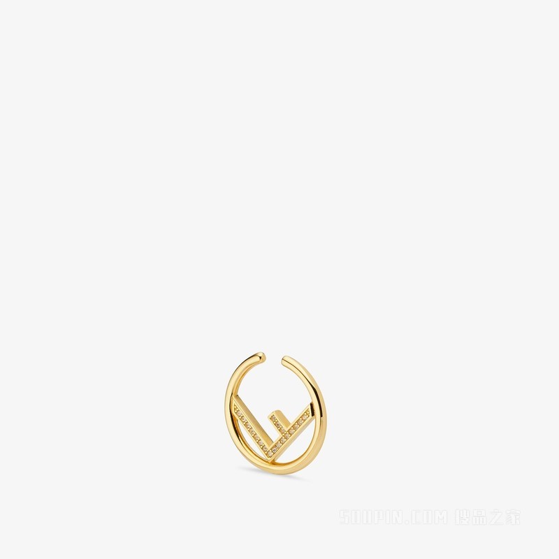 F is Fendi全耳式耳环 金色全耳式耳环