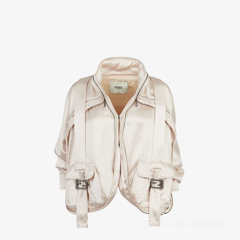 夹克 米色缎面夹克