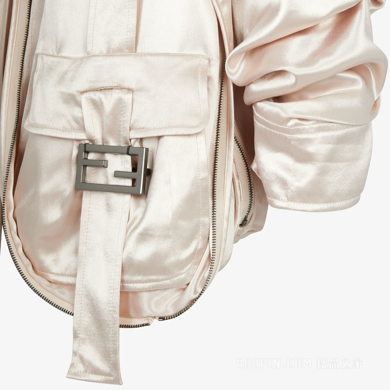 夹克 米色缎面夹克