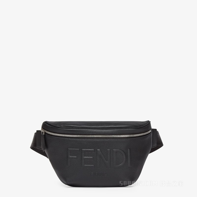 腰包 黑色皮革腰包