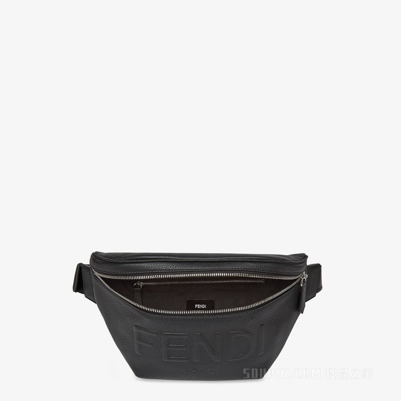 腰包 黑色皮革腰包