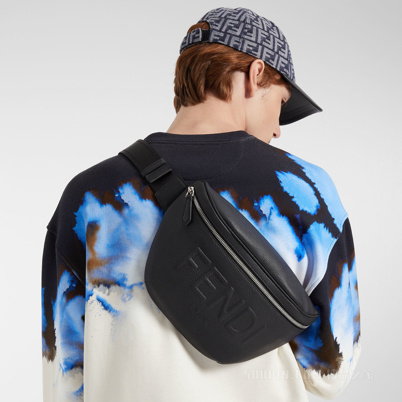 腰包 黑色皮革腰包