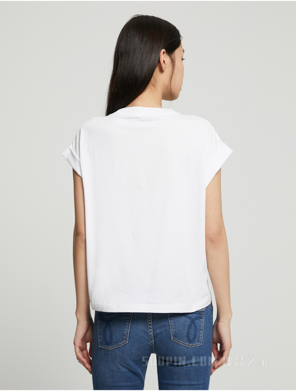 Calvin Klein 23春季新款女士时尚层叠LOGO透气圆领短袖T恤J221213