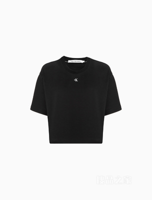 Calvin Klein 23春季新款女士时尚重影LOGO印花纯棉圆领短袖T恤J221110