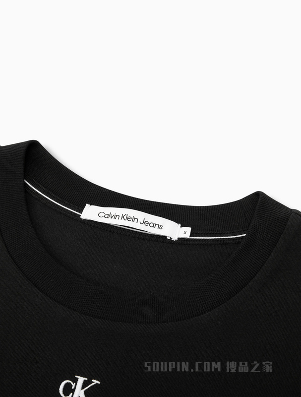 Calvin Klein 23春季新款女士时尚重影LOGO印花纯棉圆领短袖T恤J221110