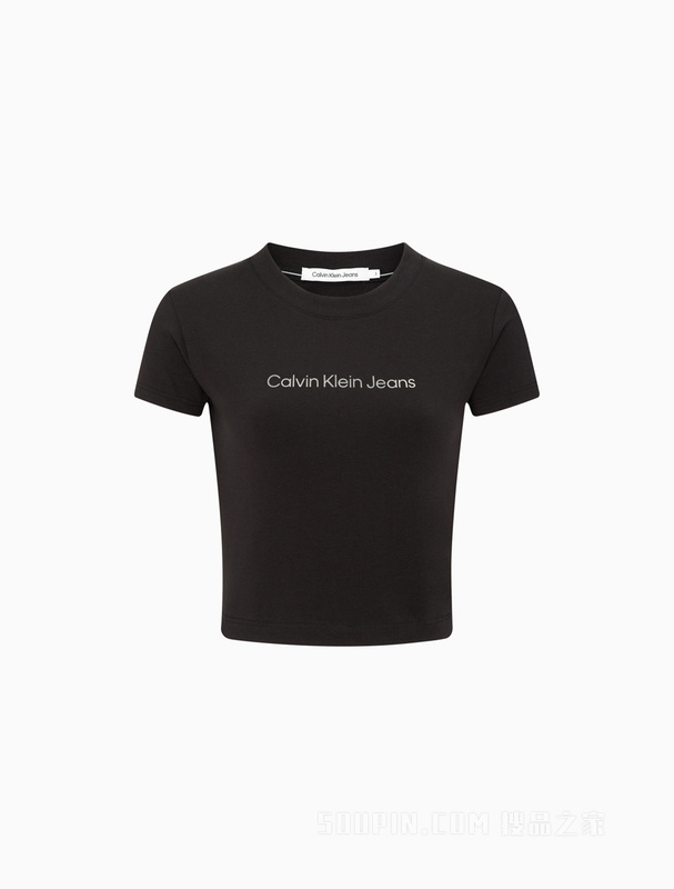 Calvin Klein 23春季新款女士时尚经典印花LOGO百搭圆领短袖T恤J221172