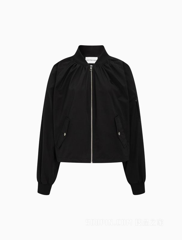 Calvin Klein 23春季新款女士休闲简约浮雕LOGO棒球服单夹克J221118