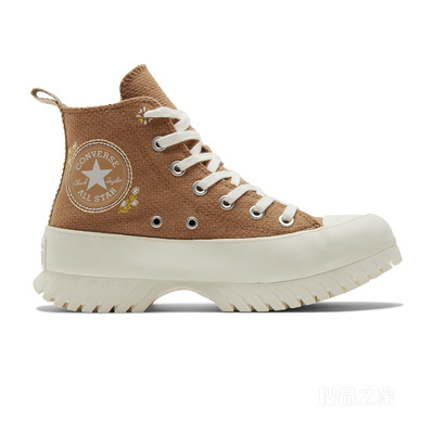 【男女同款】All Star Lugged 2.0女刺绣厚底鞋 中性 棕色