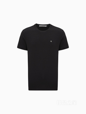 Calvin Klein 23春季新款男士简约LOGO刺绣方标透气圆领短袖T恤J320988