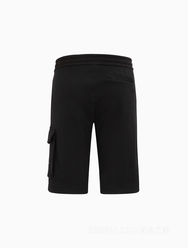 Calvin Klein 23春季新款男士简约LOGO布标抽绳腰纯棉休闲短裤J323536