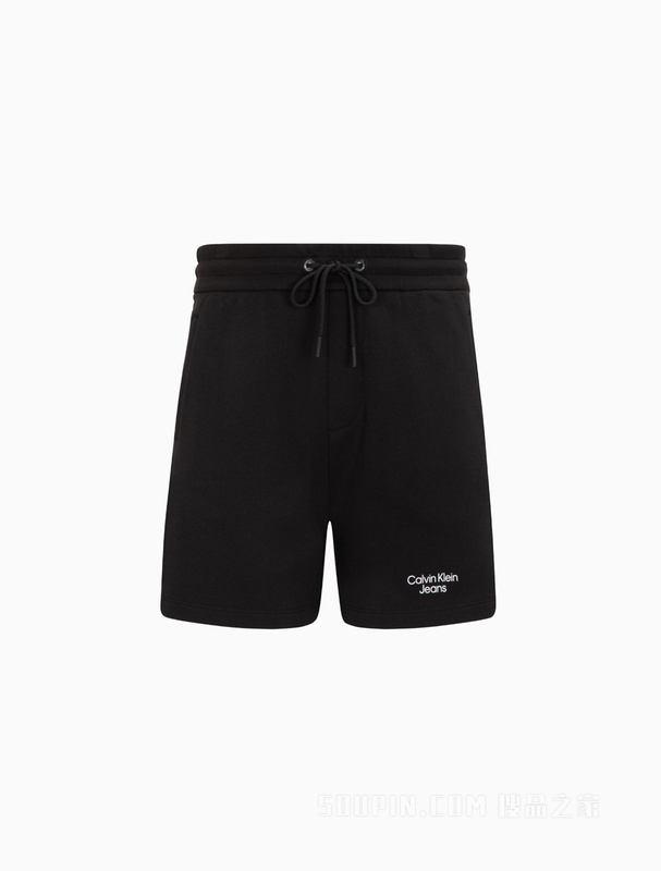 Calvin Klein 23春季新款男士时尚简约LOGO抽绳腰纯棉休闲短裤J323391