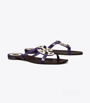 Miller 拖鞋 浅奶油白/深紫色