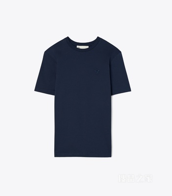 Logo 刺绣 T 恤 Tory 海军蓝