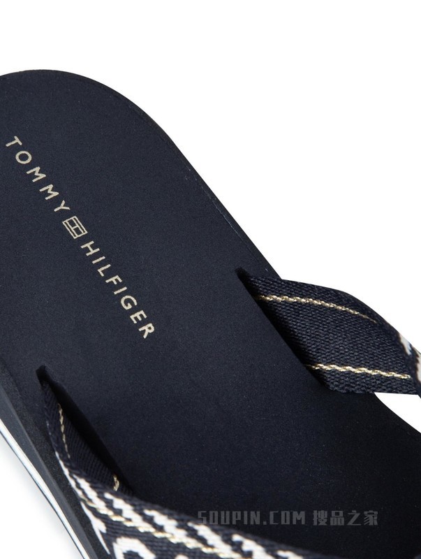 23新款春夏女装时尚LOGO织带拼色厚底增高人字拖凉拖07149