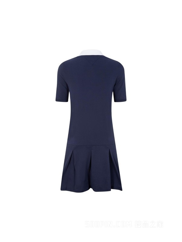 23新款春季女装街潮小绣标拉链半襟翻领连衣裙DW0DW15565