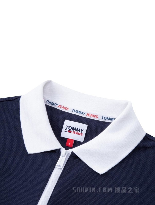 23新款春季女装街潮小绣标拉链半襟翻领连衣裙DW0DW15565