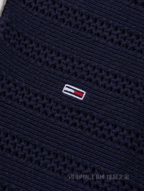 23新款春季女装复古镂空小绣标短款POLO针织衫DW0DW15560